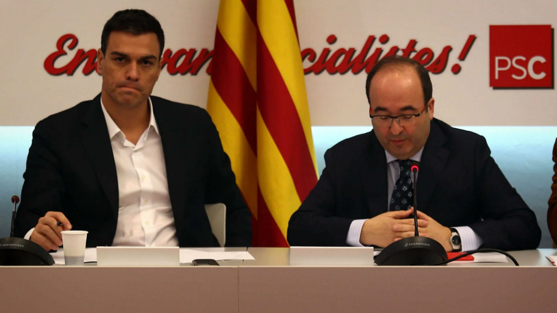 Pedro Sánchez junto a Miquel Iceta Pedro Sánchez junto a Miquel Iceta