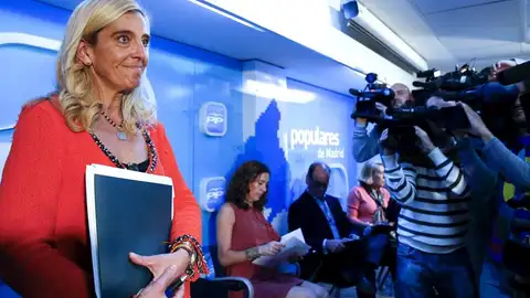 Mariola Vargas en la sede del PP Mariola Vargas en la sede del PP