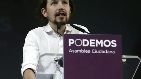 Pablo Iglesias interviene durante el acto de clausura de la Asamblea Ciudadana Pablo Iglesias interviene durante el acto de clausura de la Asamblea Ciudadana