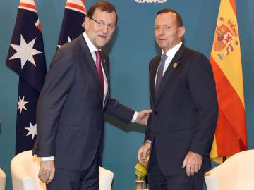 Rajoy con el primer ministro australiano, Tony Abbot