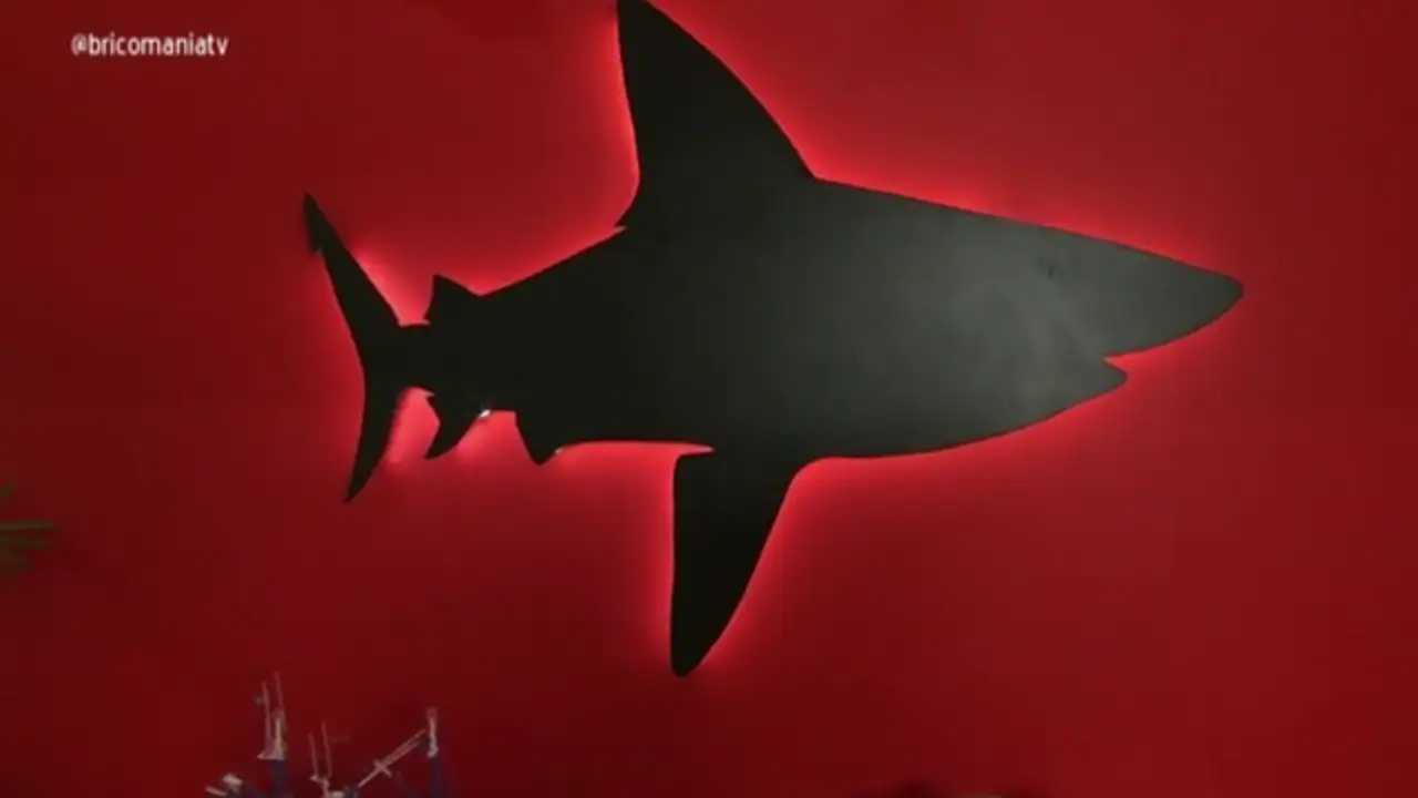 Un tiburón retroiluminado para decorar la pared