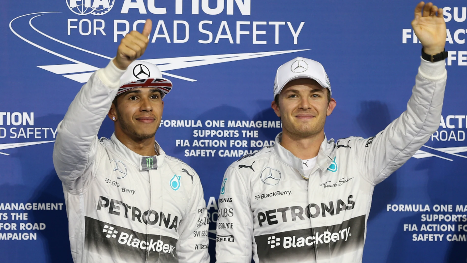 Hamilton y Rosberg, tras la lucha por la pole en Abu Dabi