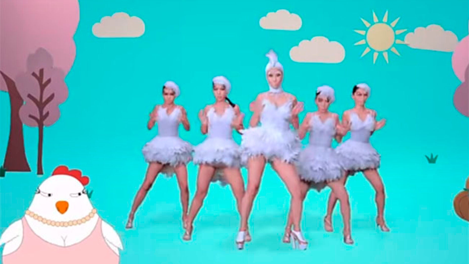 Coreograf&iacute;a en el v&iacute;deoclip 'Chick Chick'.