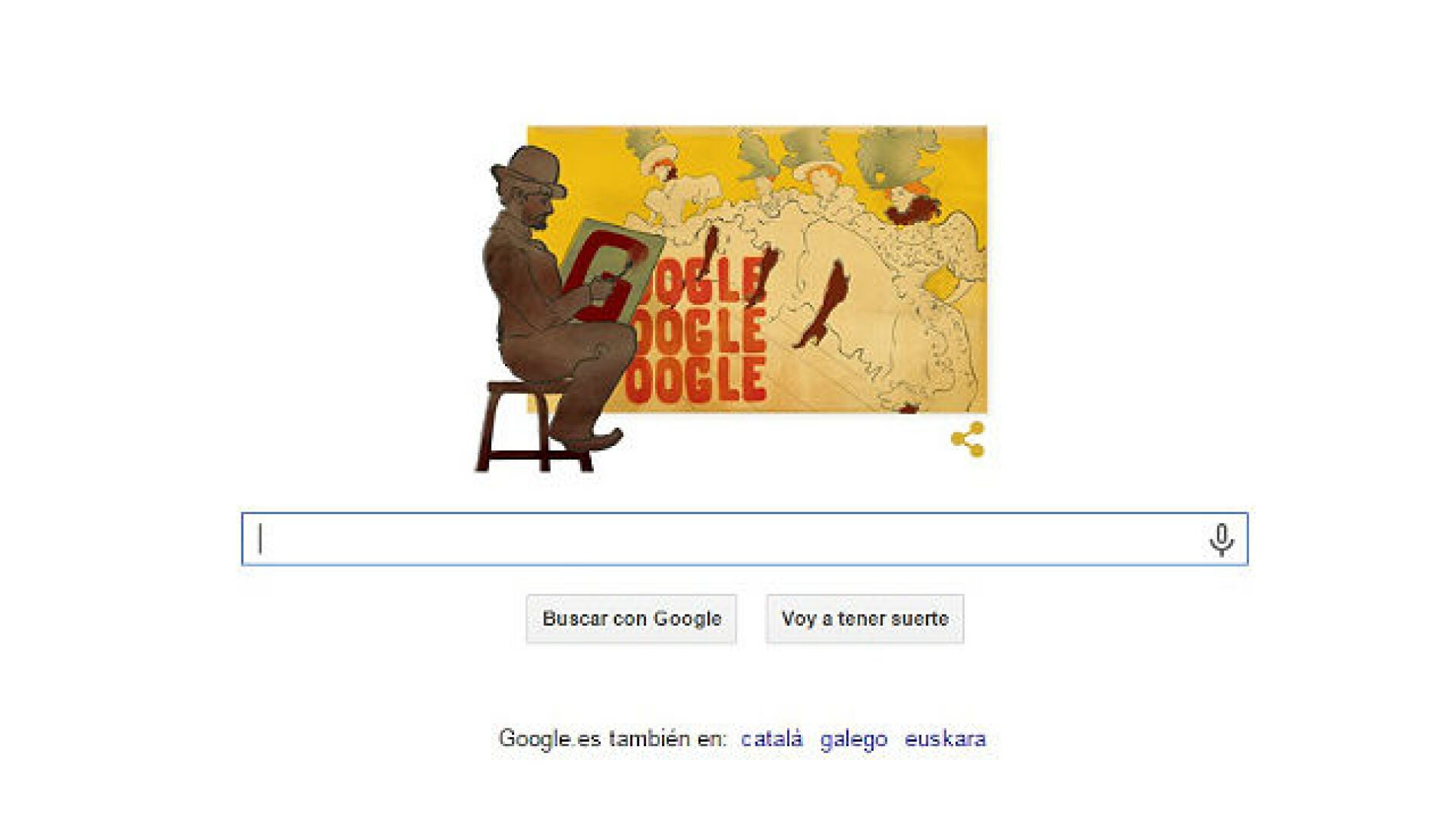 Doodle por el 150 nacimiento de Toulouse Lautrec