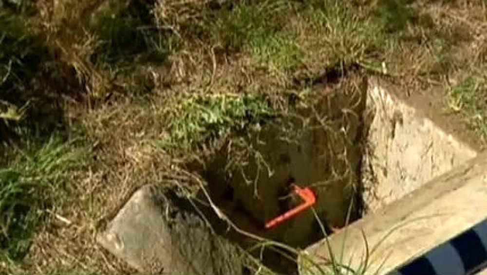 Cloaca en la que fue encontrado el bebé