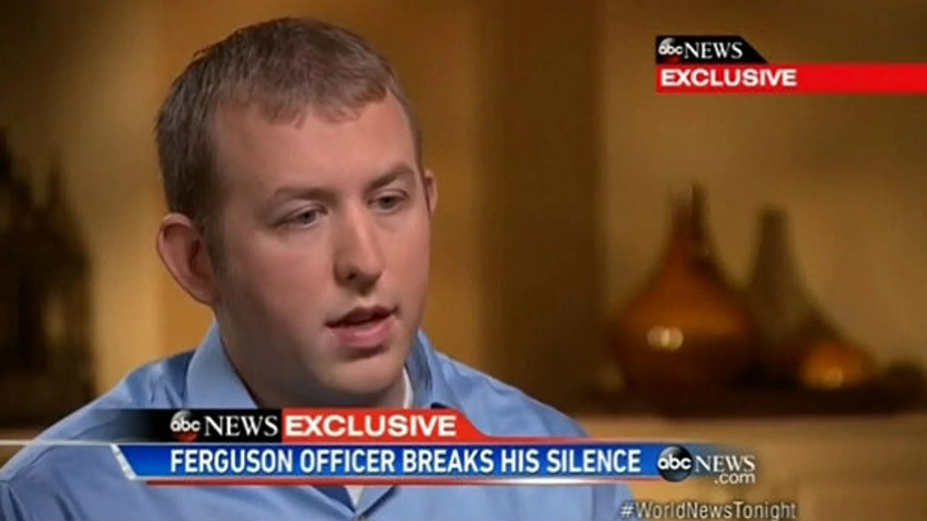 Darren Wilson, en una entrevista en la ABC Darren Wilson, en una entrevista en la ABC