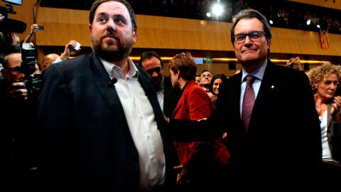 Oriol Junqueras junto a Artur Mas