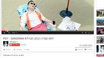 El contador de visitas del Gangnam Style, en números negativos