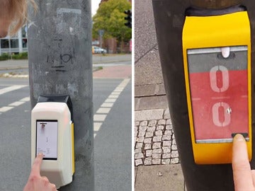 Artilugio colocado en semáforos alternos para hacer más corta la espera. Artilugio colocado en semáforos alternos para hacer más corta la espera.