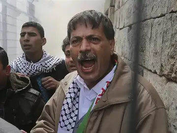 El fallecido Ziad Abu Ein, en una protesta anterior El fallecido Ziad Abu Ein, en una protesta anterior