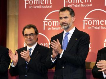 El Rey Felipe VI junto a Artur Mas