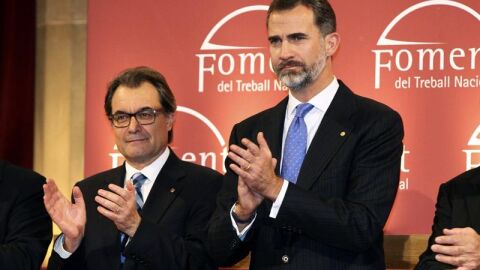 El Rey Felipe VI junto a Artur Mas