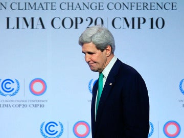El secretario de Estado de EE.UU, John Kerry, en la Cumbre del Clima, en Lima