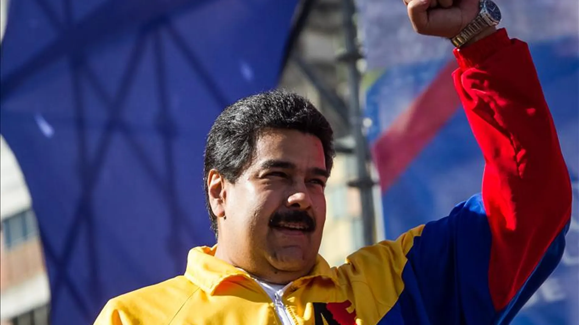 Nicolás Maduro en una manifestación en Venezuela. Nicolás Maduro en una manifestación en Venezuela.