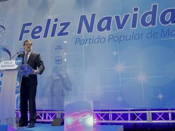  Rajoy, durante su intervención en la tradicional cena de Navidad del PP