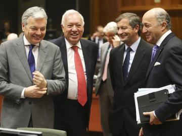 Margallo con ministros de Exteriores de la Eurozona