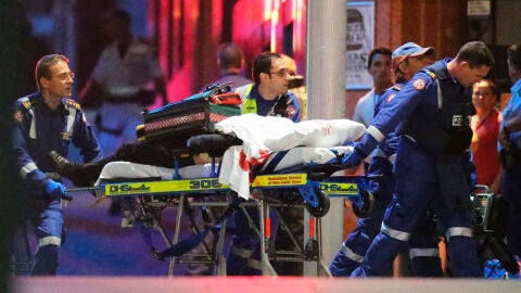 Heridos en el tiroteo siendo evacuados