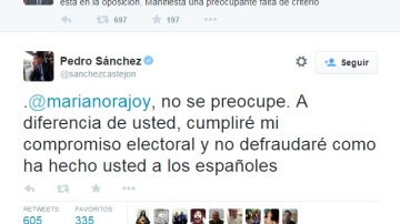 Enfrentamiento entre Rajoy y Sánchez en Twitter