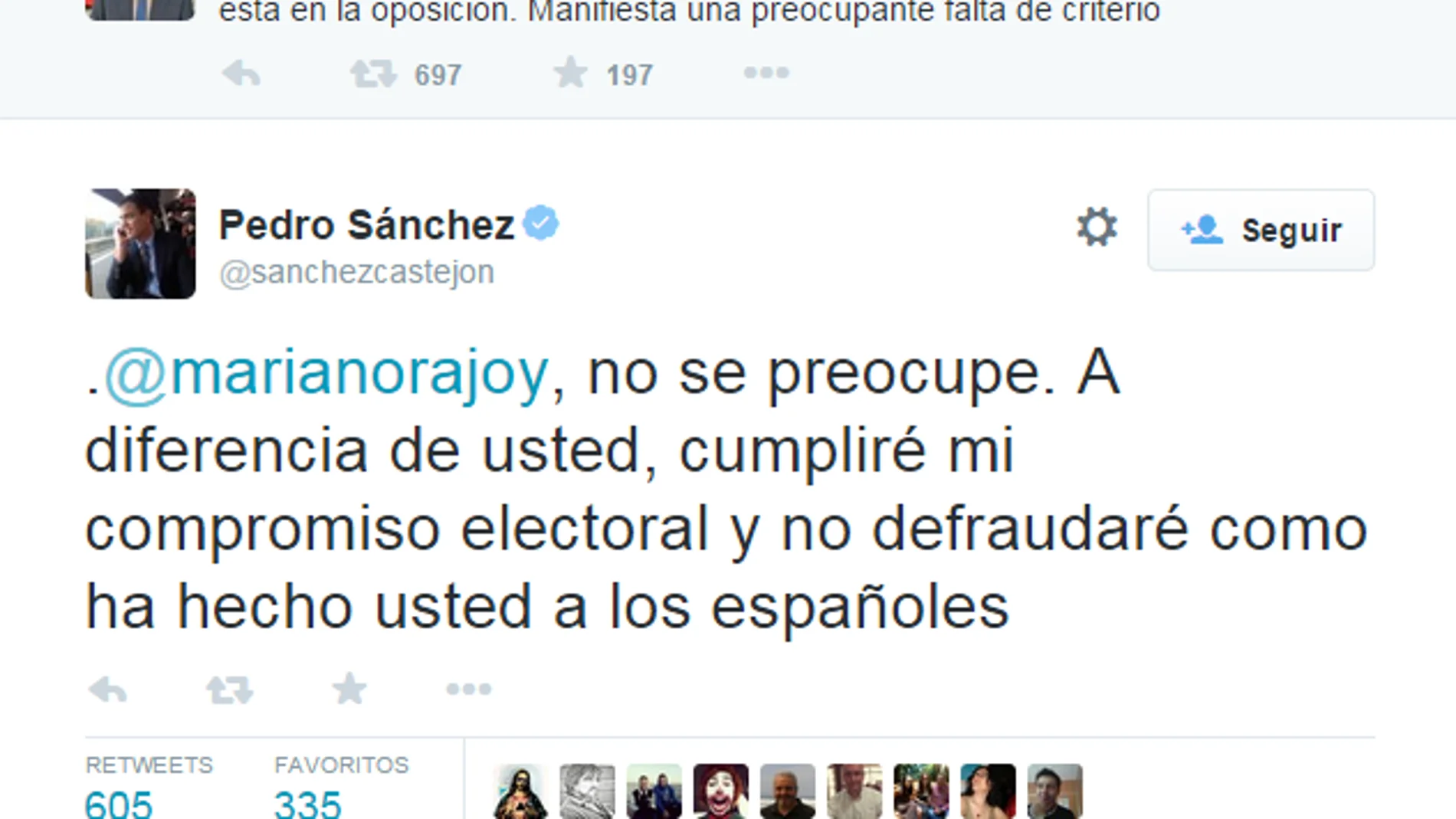 Enfrentamiento entre Rajoy y Sánchez en Twitter Enfrentamiento entre Rajoy y Sánchez en Twitter