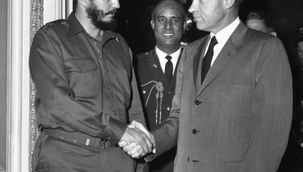 Fidel Castro junto con el expresidente estadounidense Richard Nixon