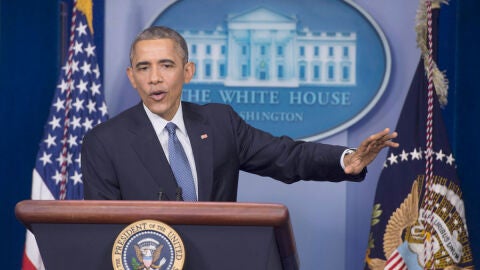 Barack Obama durante la rueda de prensa