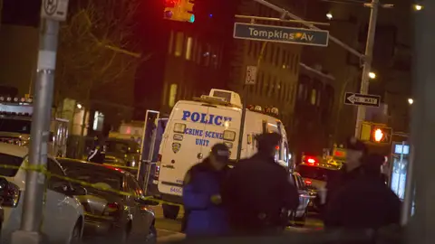 Lugar del tiroteo a dos policías en Nueva York Lugar del tiroteo a dos policías en Nueva York