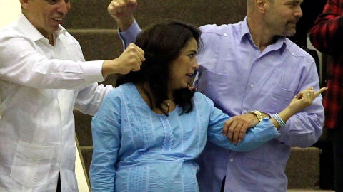 La pareja reunida en Cuba