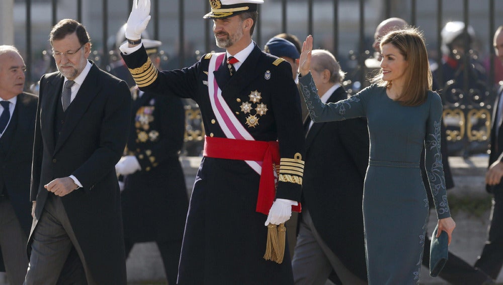 Los reyes Felipe y Letizia durante la Pascua Militar
