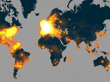 Popularidad del hashtag #JeSuisCharlie en todo el mundo