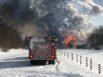 Explosión en el accidente de Michigan Explosión en el accidente de Michigan
