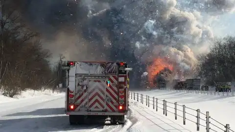 Explosión en el accidente de Michigan Explosión en el accidente de Michigan