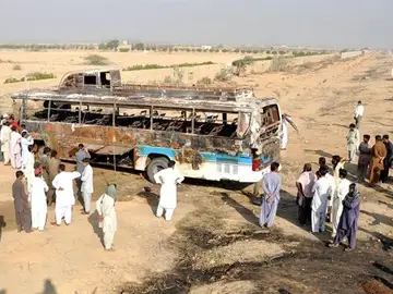 El autobús siniestrado en Pakistán El autobús siniestrado en Pakistán