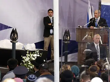 Netanyahu durante el acto en Jerusalén Netanyahu durante el acto en Jerusalén