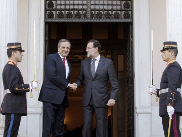 Andonis Samaras recibe a Mariano Rajoy