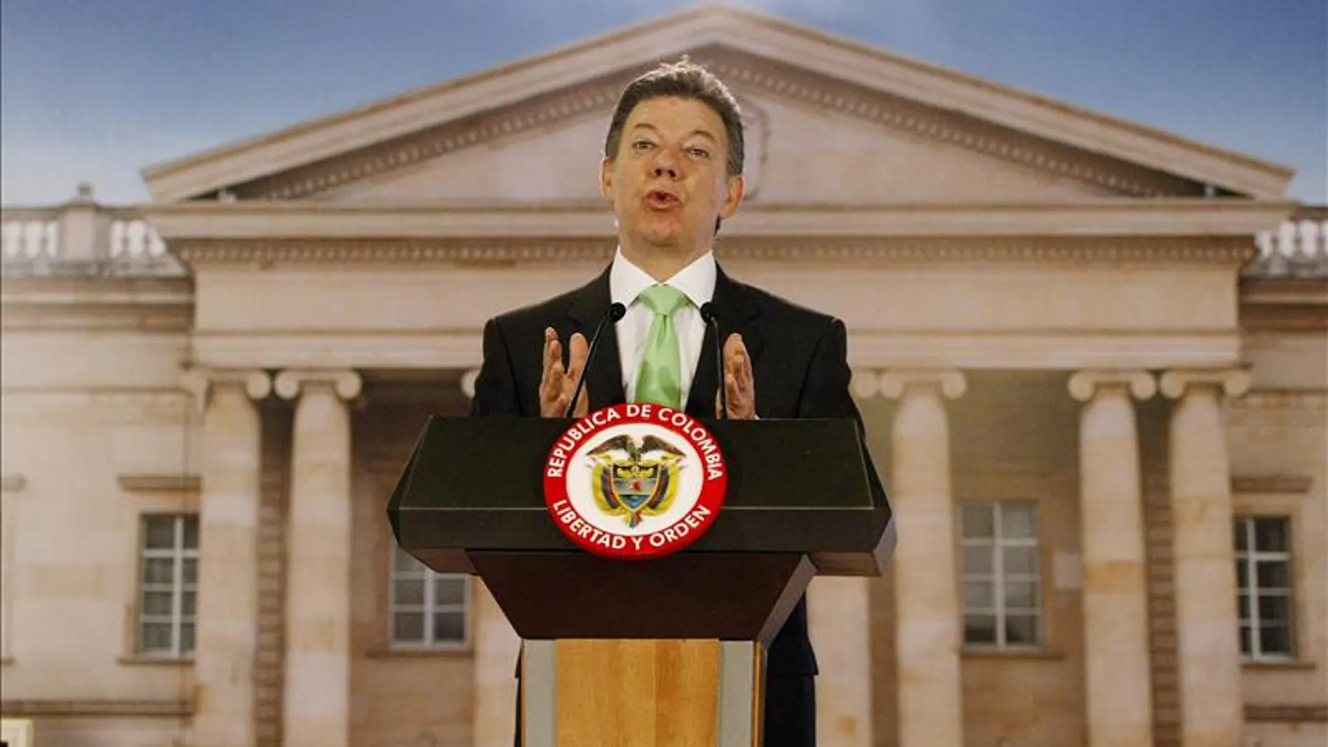 El presidente Juan Manuel Santos, en su mensaje al país. El presidente Juan Manuel Santos, en su mensaje al país.