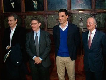 Zapatero y Pedro Sánchez, en el Ateneo de Madrid