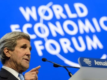l secretario de Estado de EEUU, John Kerry, en Davos