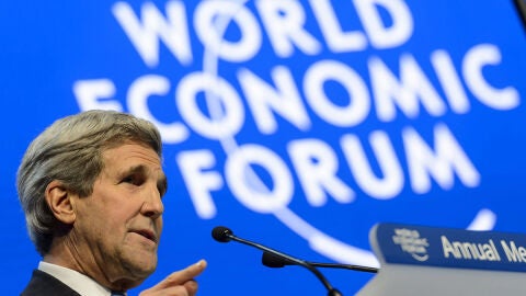 l secretario de Estado de EEUU, John Kerry, en Davos