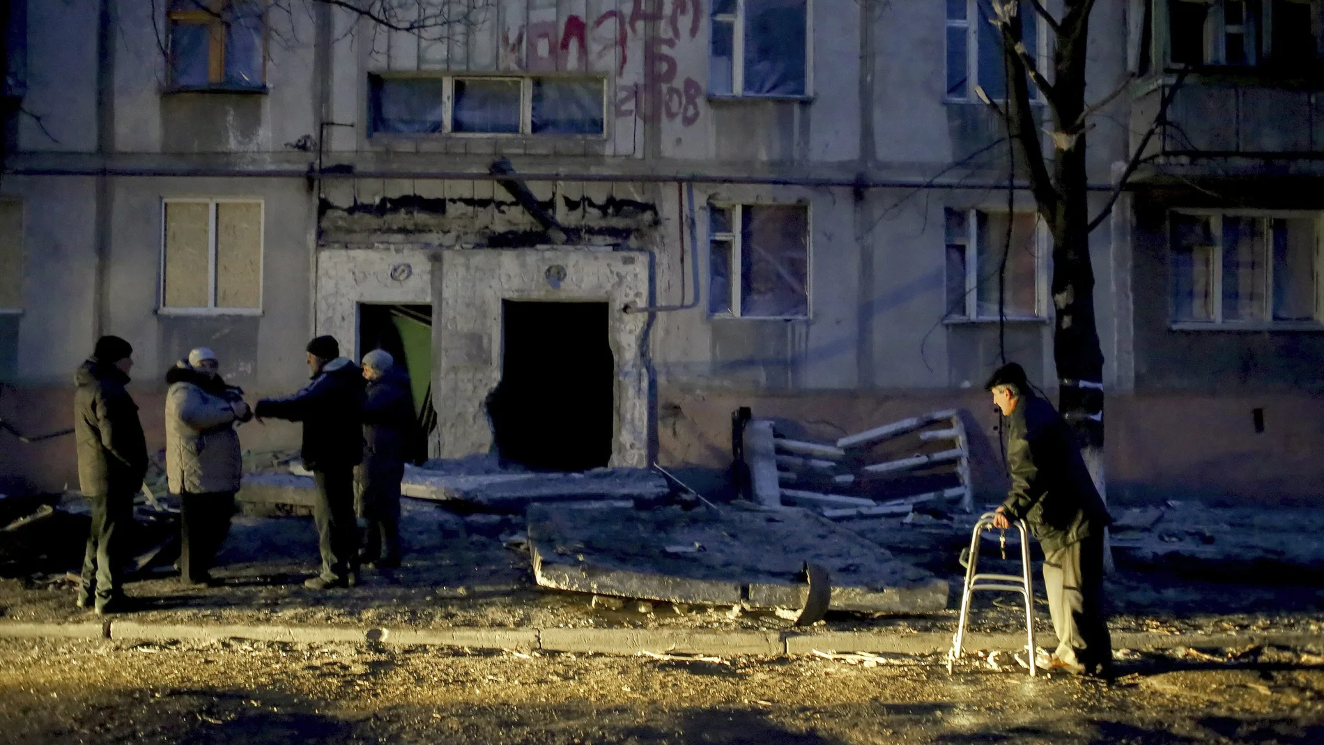 Zona dañada en Mariupól Zona dañada en Mariupól