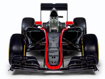 El McLaren-Honda MP4-30 de frente