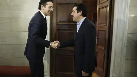 Jeroen Dijsselbloem, con Alexis Tsipras Jeroen Dijsselbloem, con Alexis Tsipras