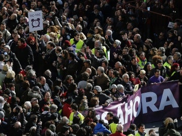 Cabecera de la "marcha del cambio", convocada por Podemos