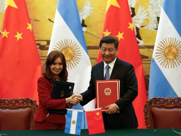 La presidenta argentina y su homólogo chino, Cristina Fernández y Xi Jinping