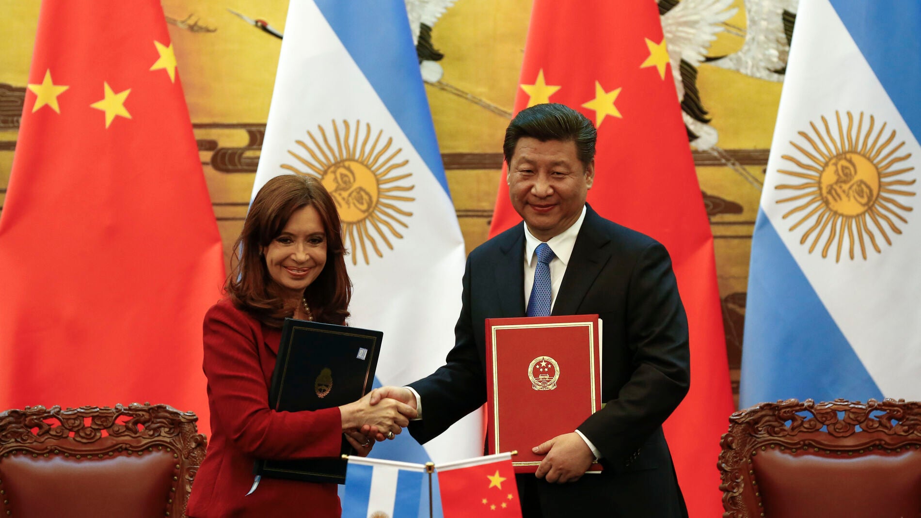 La presidenta argentina y su hom&oacute;logo chino, Cristina Fern&aacute;ndez y Xi Jinping