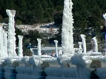 Farolas congeladas en Navacerrada Farolas congeladas en Navacerrada