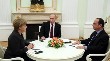 Merkel, Putin y Hollande