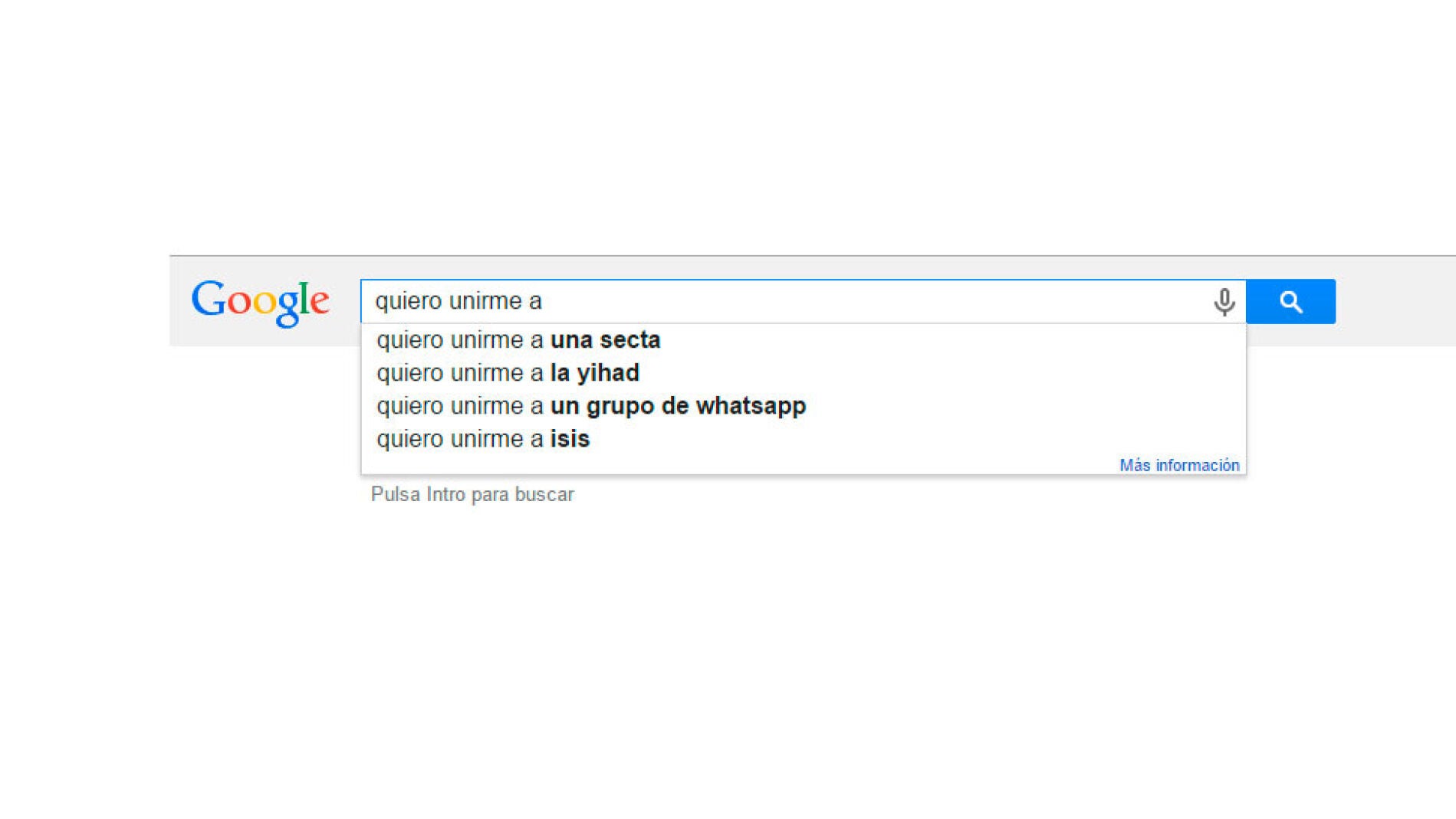 B&uacute;squedas en Google Espa&ntilde;a de 'quiero unirme a...'