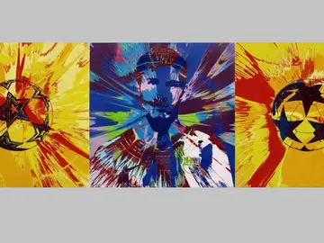 El lienzo 'Beautiful Messi Spin Painting for One in Eleven' El lienzo 'Beautiful Messi Spin Painting for One in Eleven'