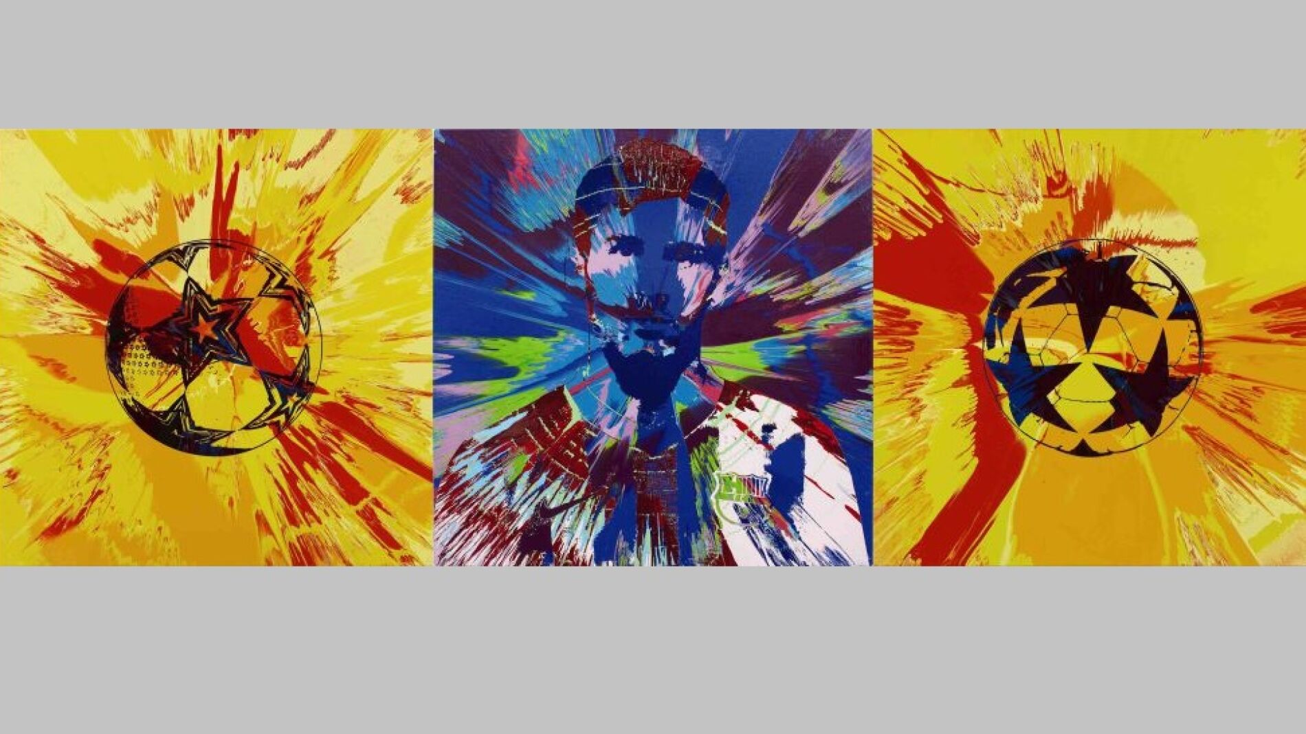 El lienzo 'Beautiful Messi Spin Painting for One in Eleven'