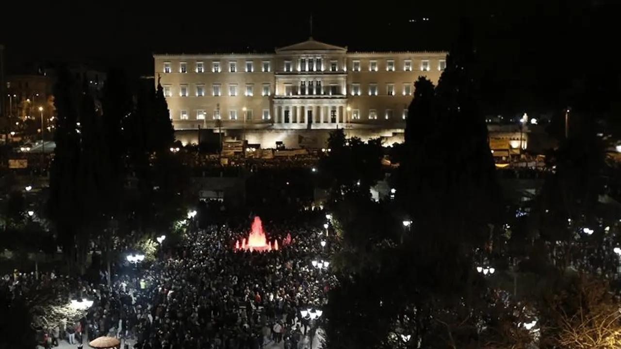 Vista aérea de la manifestación Vista aérea de la manifestación